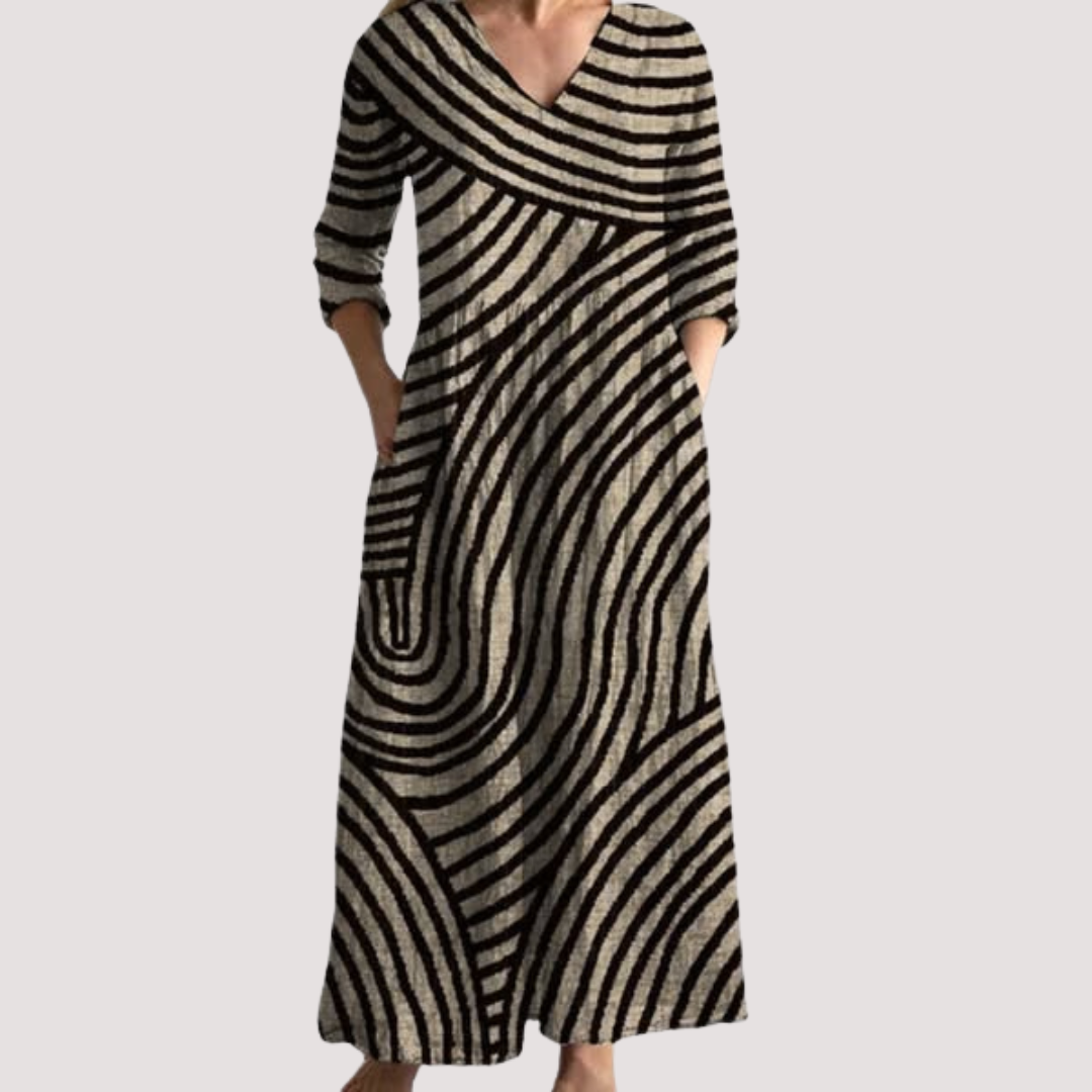 Norevana  | Alicia™ - Vestido Vintage a Rayas