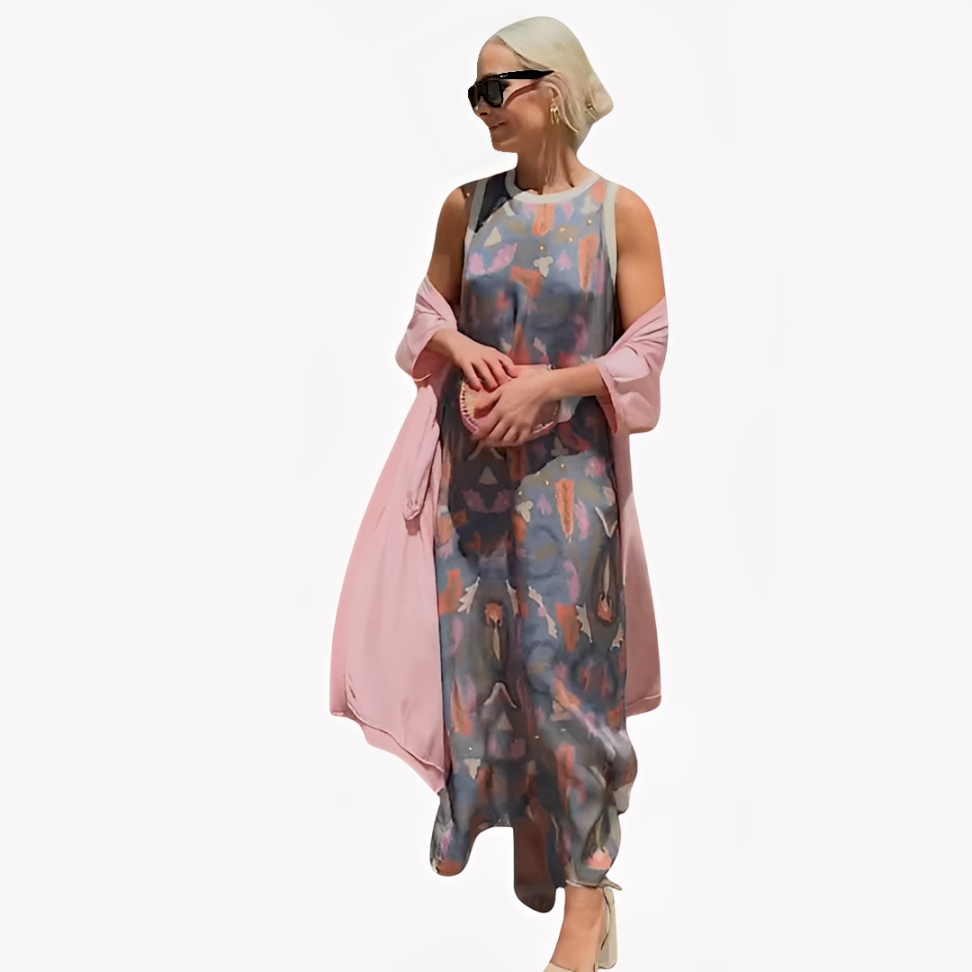 Norevana | Ángeles™ - Vestido Largo con Cárdigan