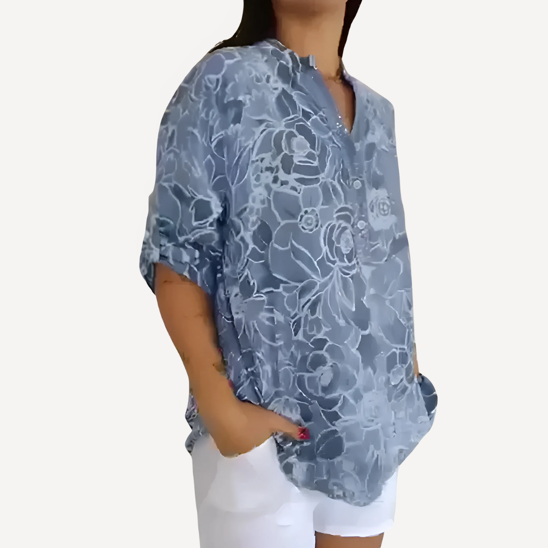 Norevana | Olga™ - Blusa Estampada con Botones