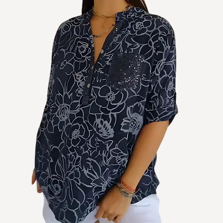 Norevana | Olga™ - Blusa Estampada con Botones