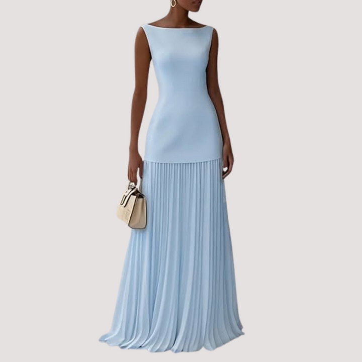 Norevana  | Lucrecia™ - Vestido Largo Plisado sin Mangas