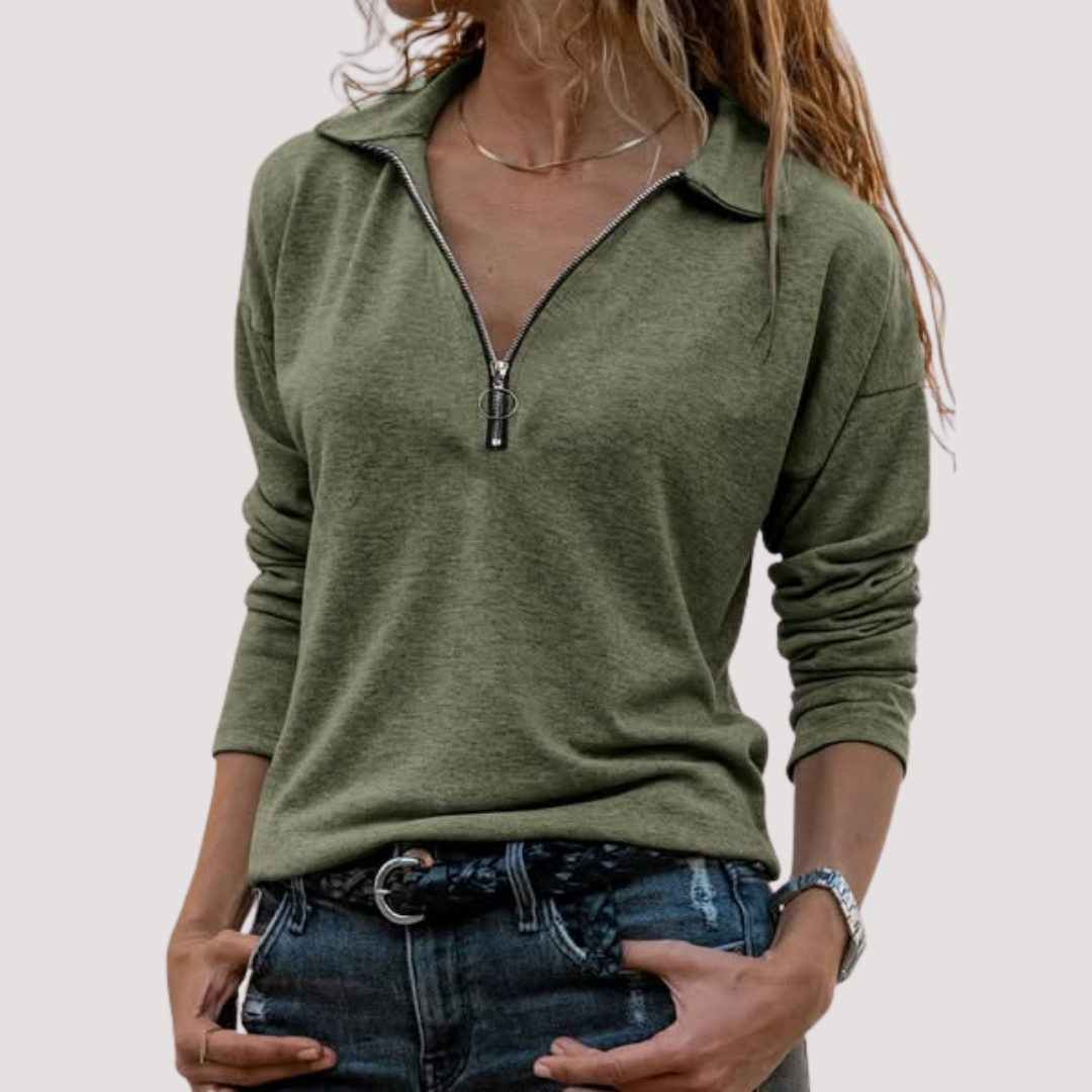 Norevana | Jacinta™ - Suéter de Mujer con Cremallera Media