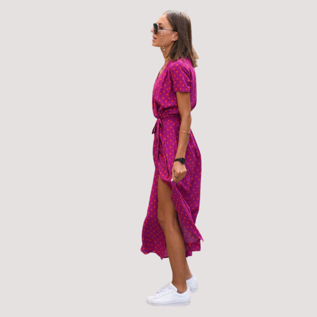 Norevana | Aina™ - Vestido Midi Cruzado Floral