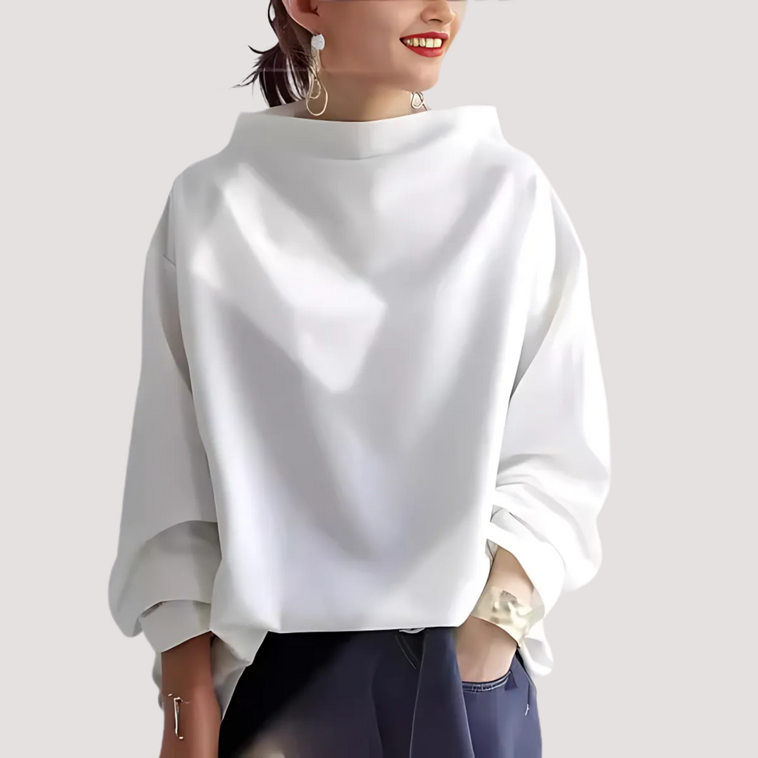 Norevana | Belén™ - Blusa de Punto Suave de Cuello Alto