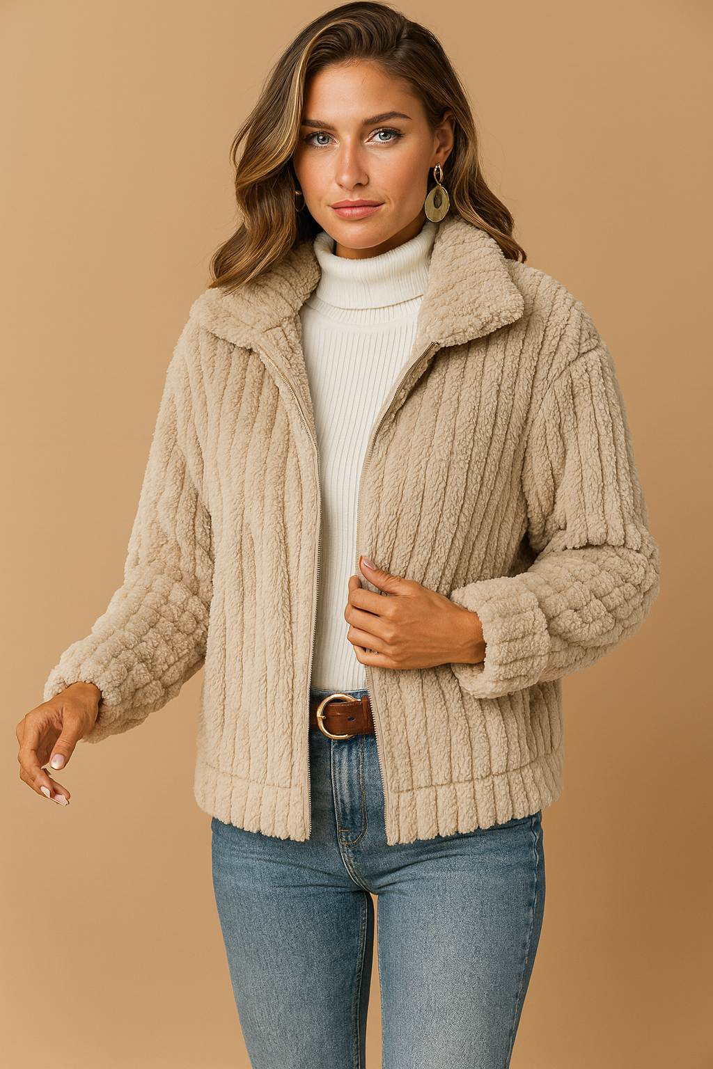 Amara – Chaqueta de forro polar con cremallera para mujer