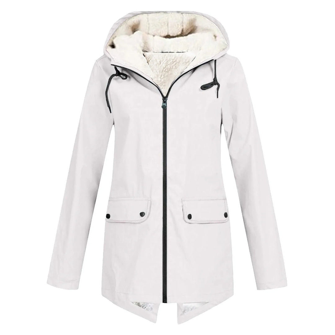 Chaqueta impermeable para mujer con capucha y forro polar