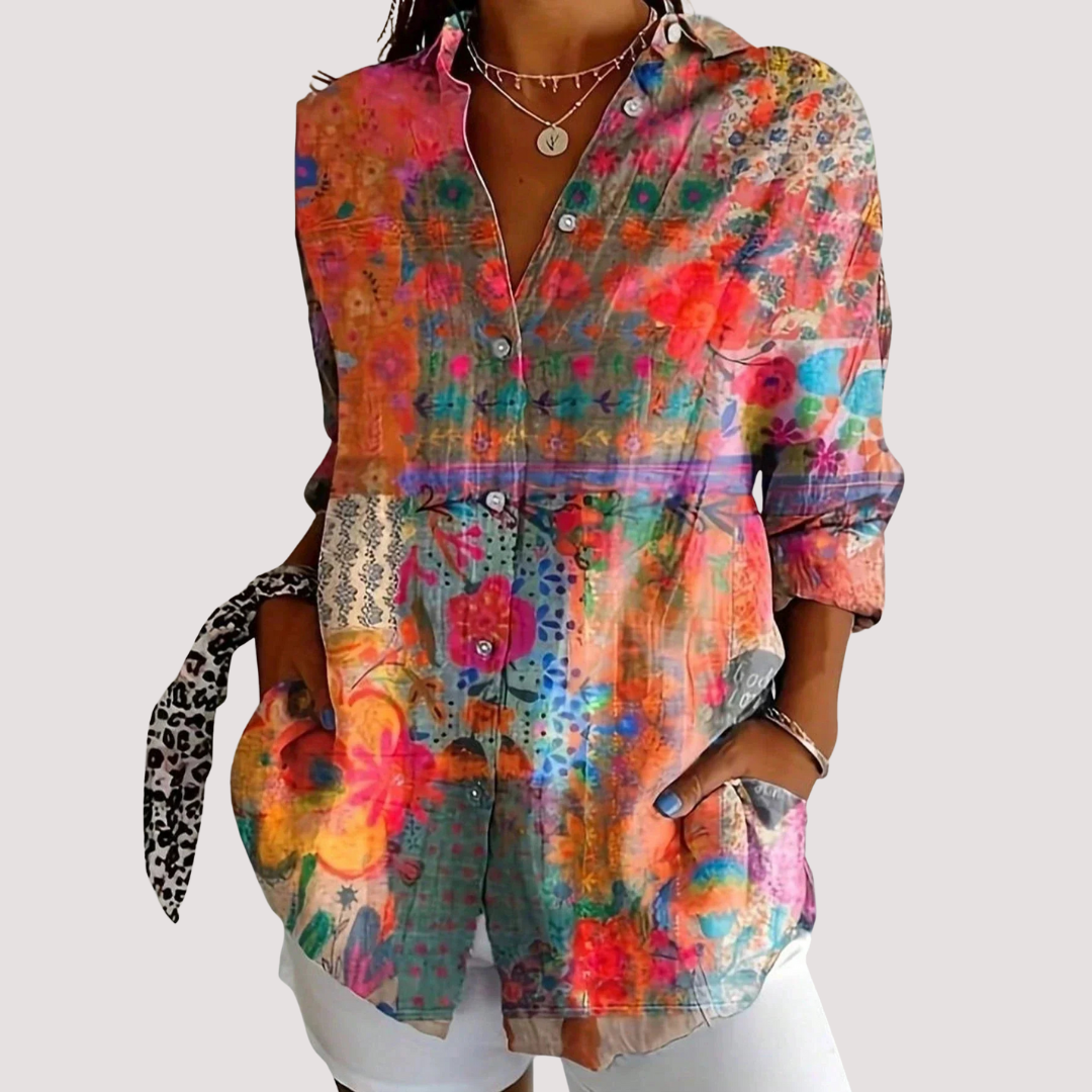 Norevana | Blusa colorida con estampado divertido