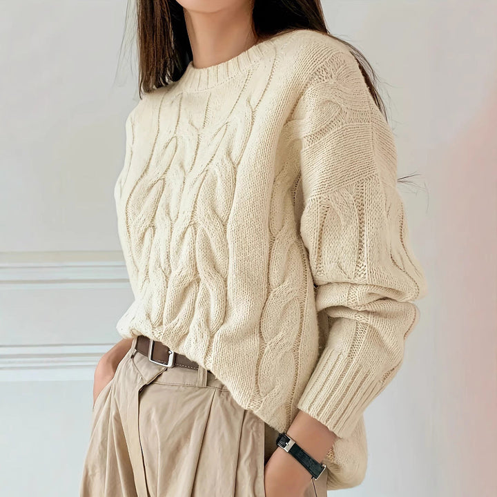 Ingrid | Elegant oversized genser med bare skuldre