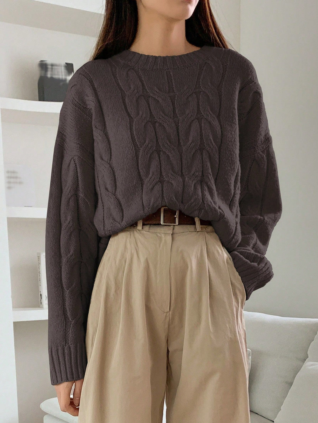 Ingrid | Elegant oversized genser med bare skuldre