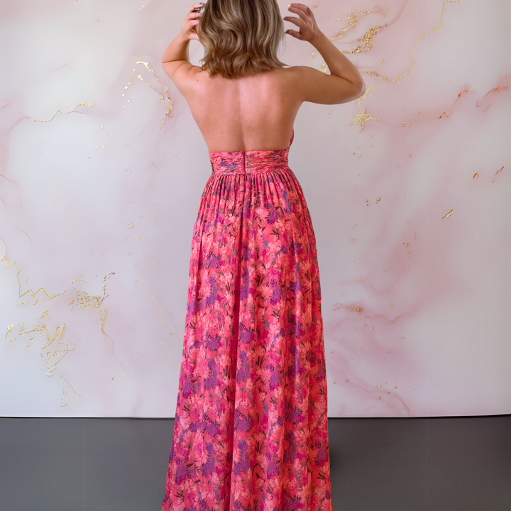 Astrid™ – Elegant midikjole med blomsterdetaljer