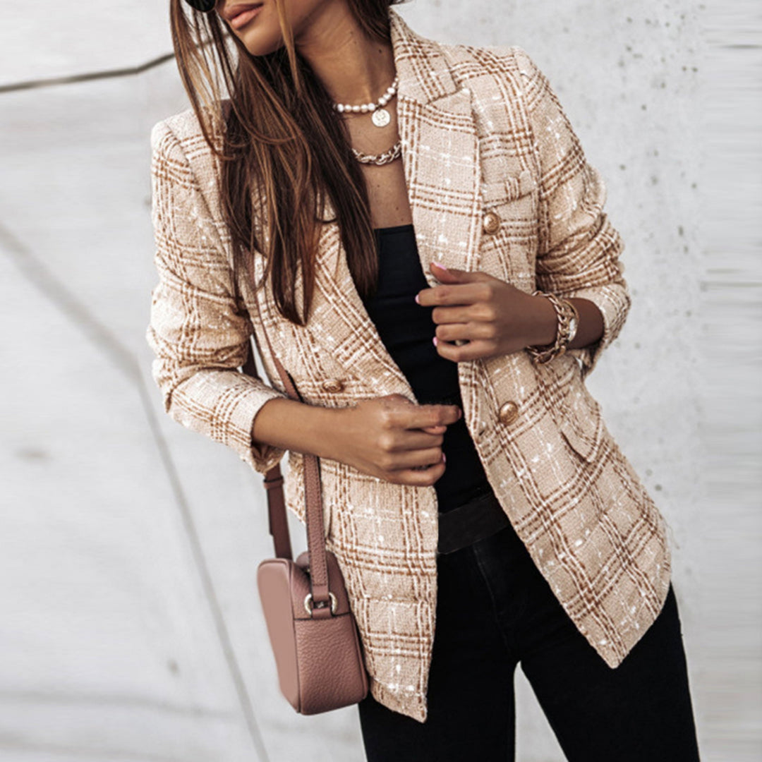 Catalina – Blazer elegante de tweed con doble botonadura