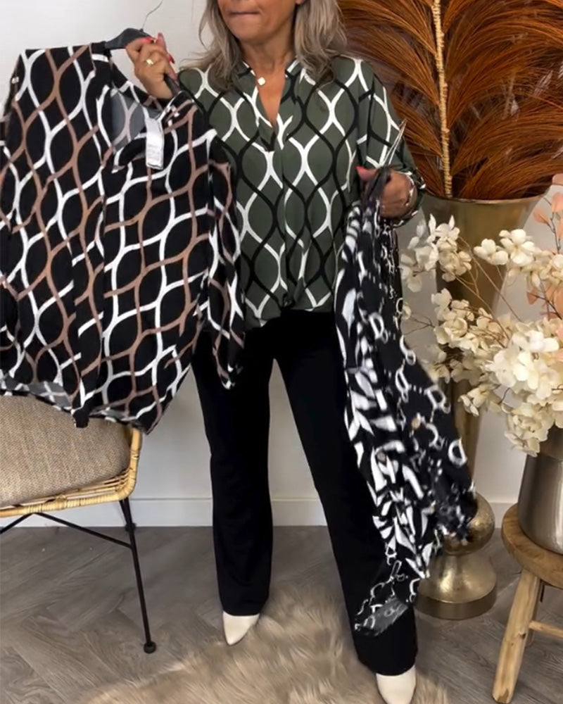 Sofia – Bluse med grafisk trykk