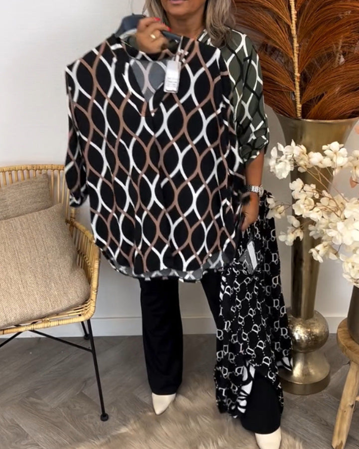 Sofia – Bluse med grafisk trykk