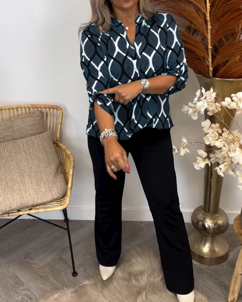 Sofia – Bluse med grafisk trykk