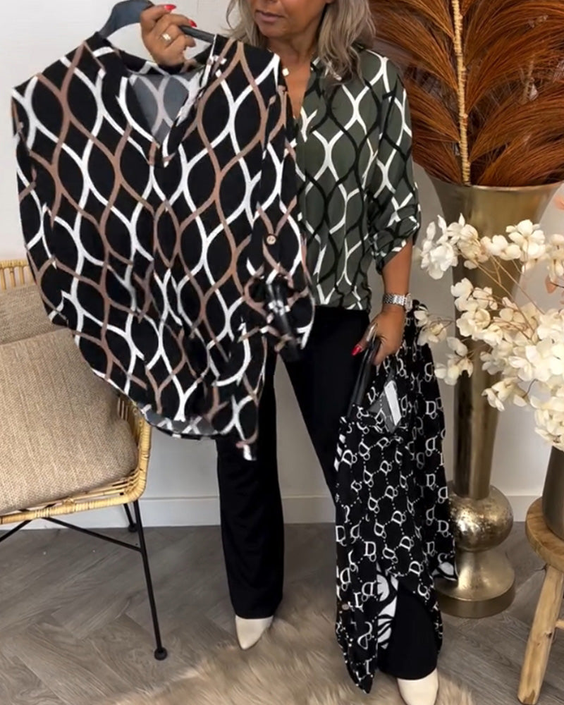 Sofia – Bluse med grafisk trykk
