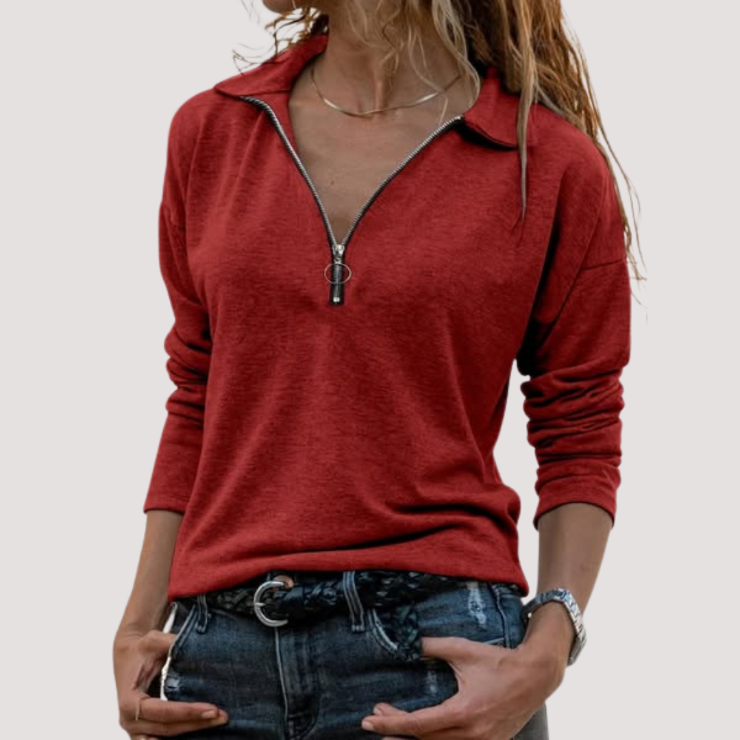 Norevana | Jacinta™ - Suéter de Mujer con Cremallera Media