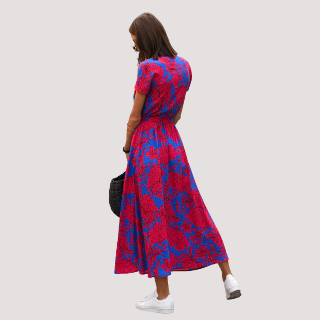 Norevana | Aina™ - Vestido Midi Cruzado Floral