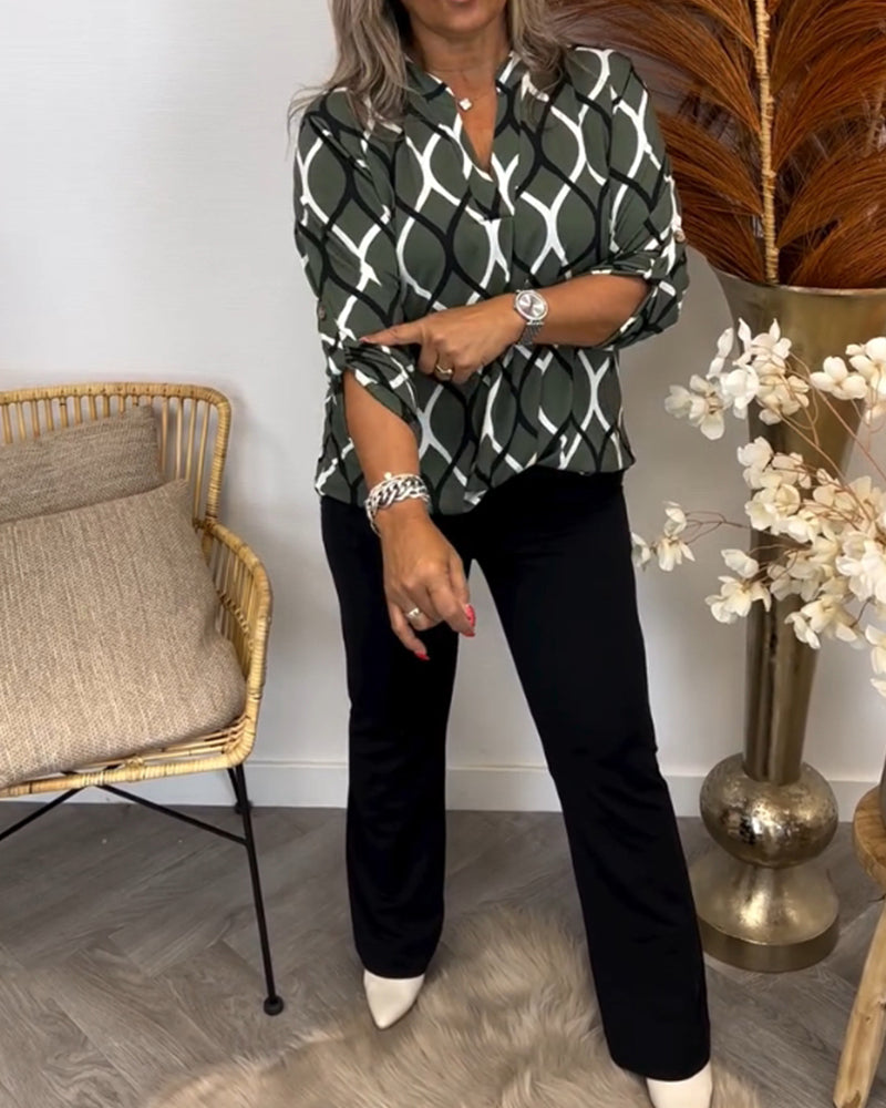 Sofia – Bluse med grafisk trykk