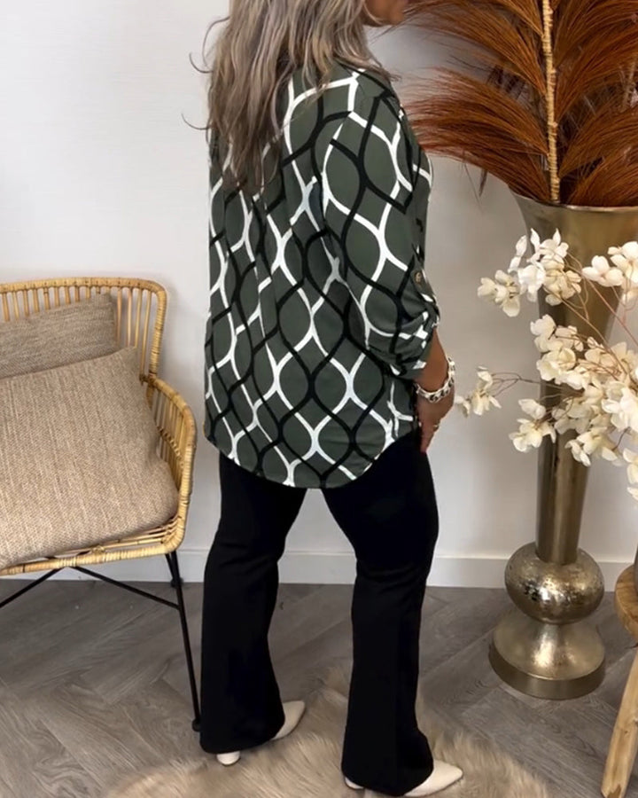 Sofia – Bluse med grafisk trykk