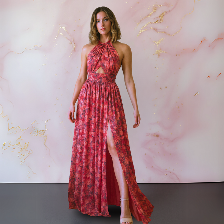 Astrid™ – Elegant midikjole med blomsterdetaljer