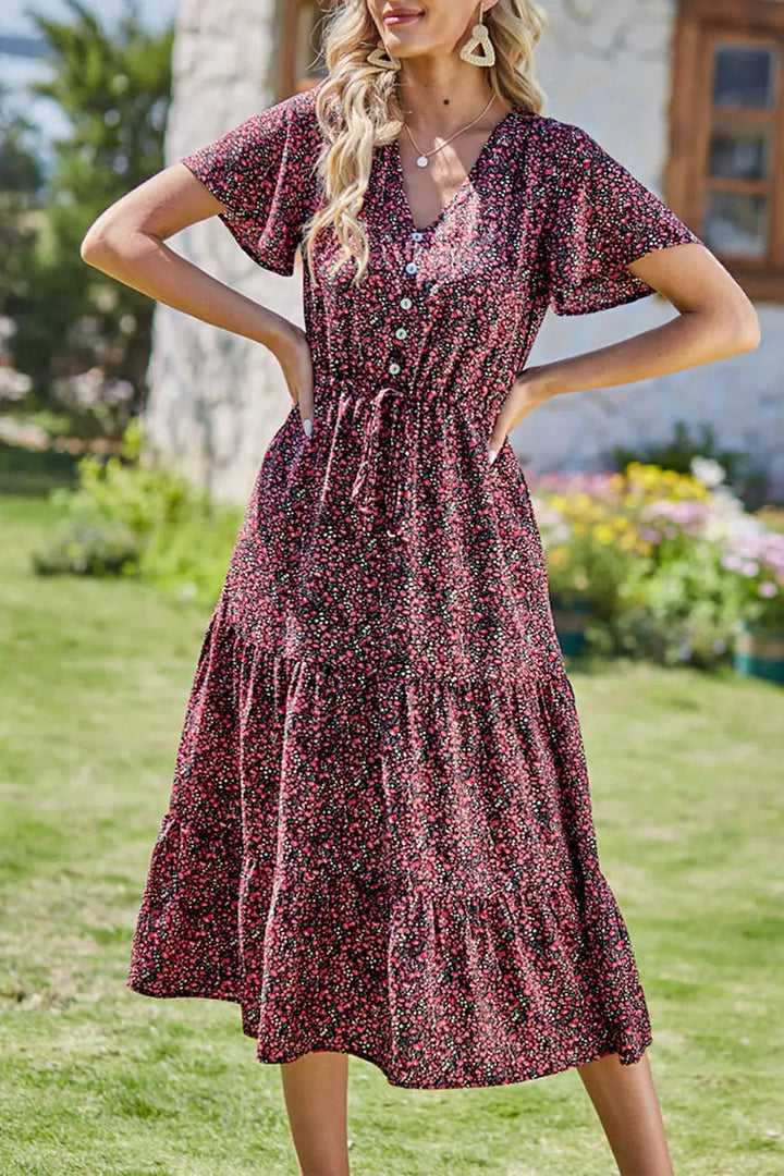 Freya | Bohemsk Maxi-kjole med V-hals