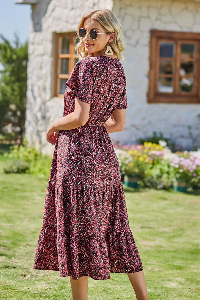 Freya | Bohemsk Maxi-kjole med V-hals