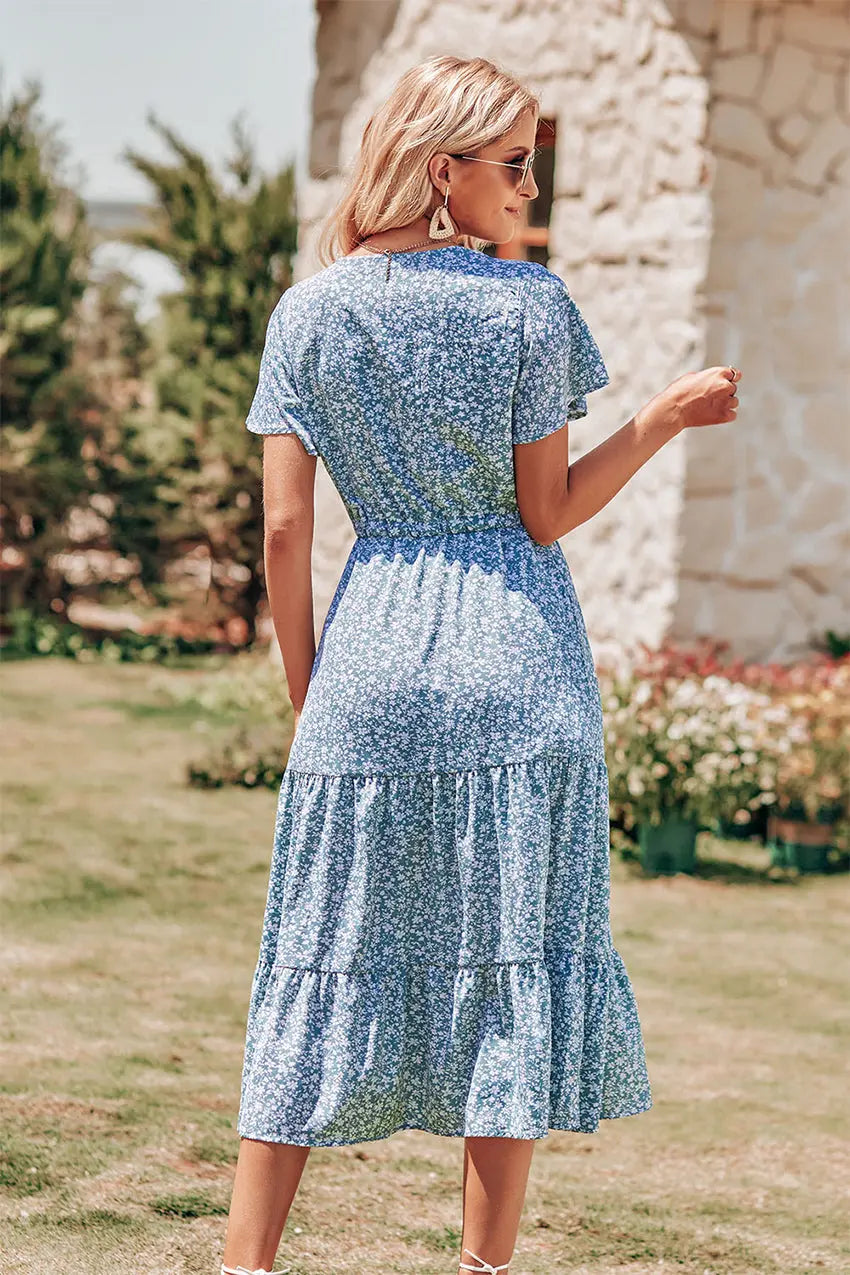 Freya | Bohemsk Maxi-kjole med V-hals