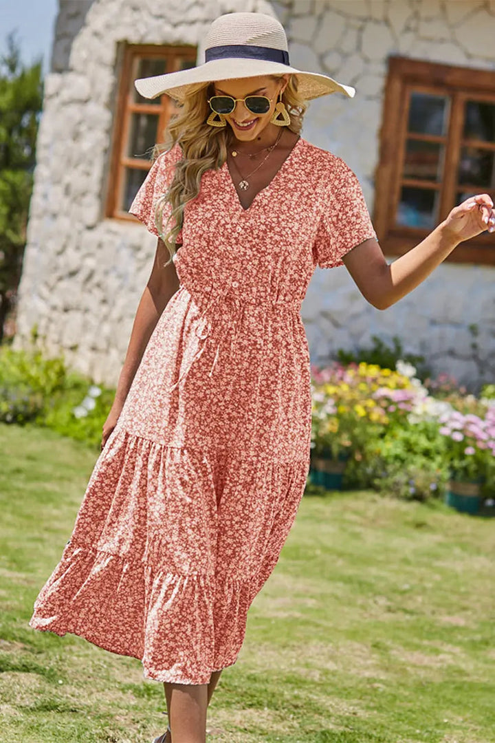 Freya | Bohemsk Maxi-kjole med V-hals