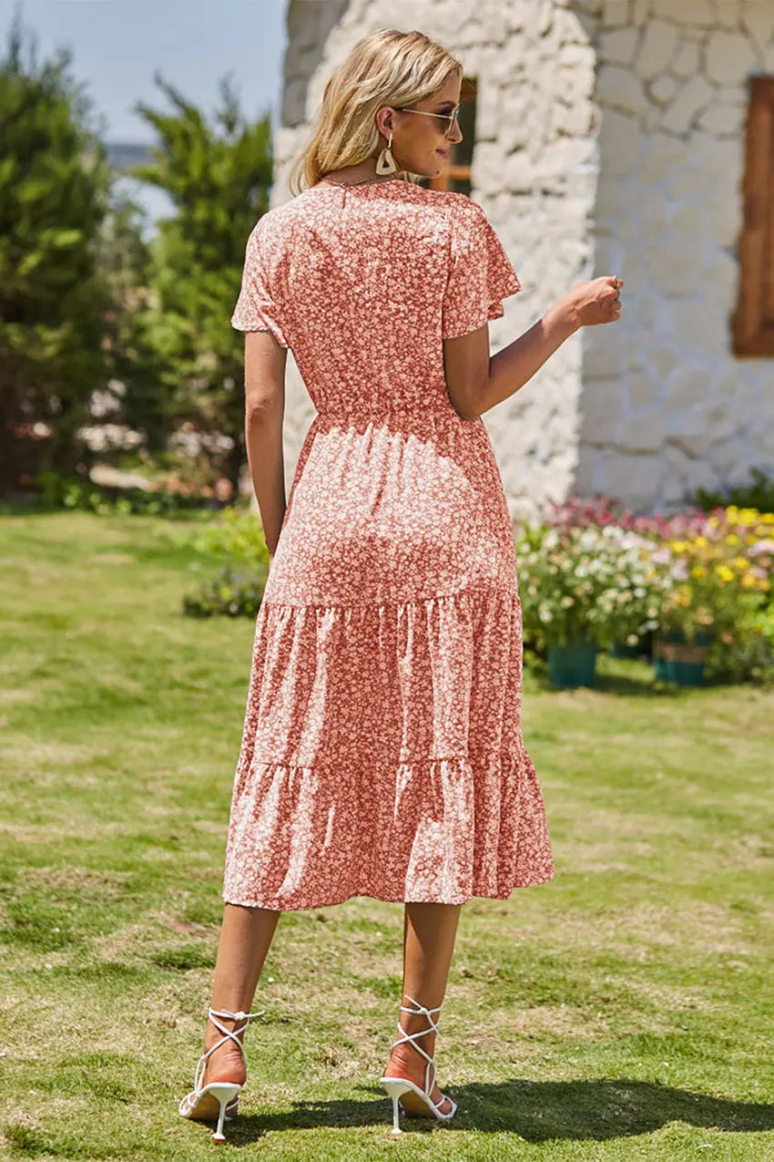 Freya | Bohemsk Maxi-kjole med V-hals