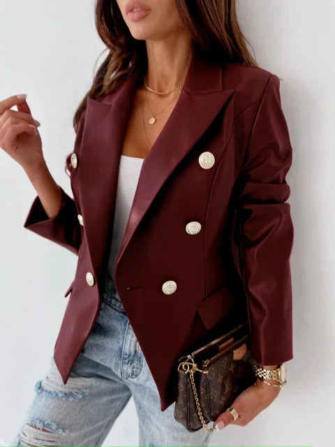 Hilde™ | Skreddersydd Dobbeltspent Blazer med Metallknapper