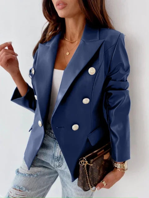 Hilde™ | Skreddersydd Dobbeltspent Blazer med Metallknapper