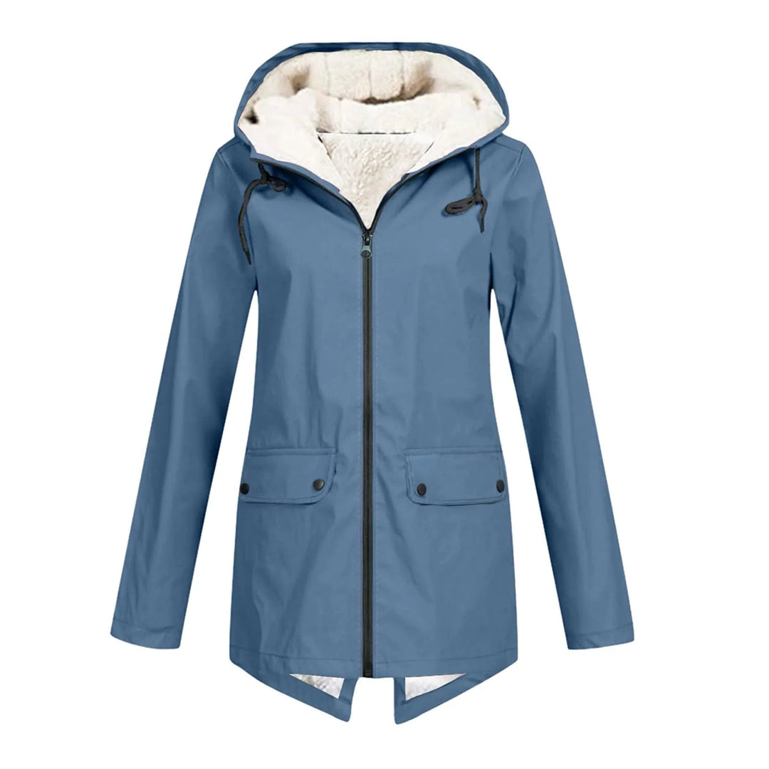 Chaqueta impermeable para mujer con capucha y forro polar
