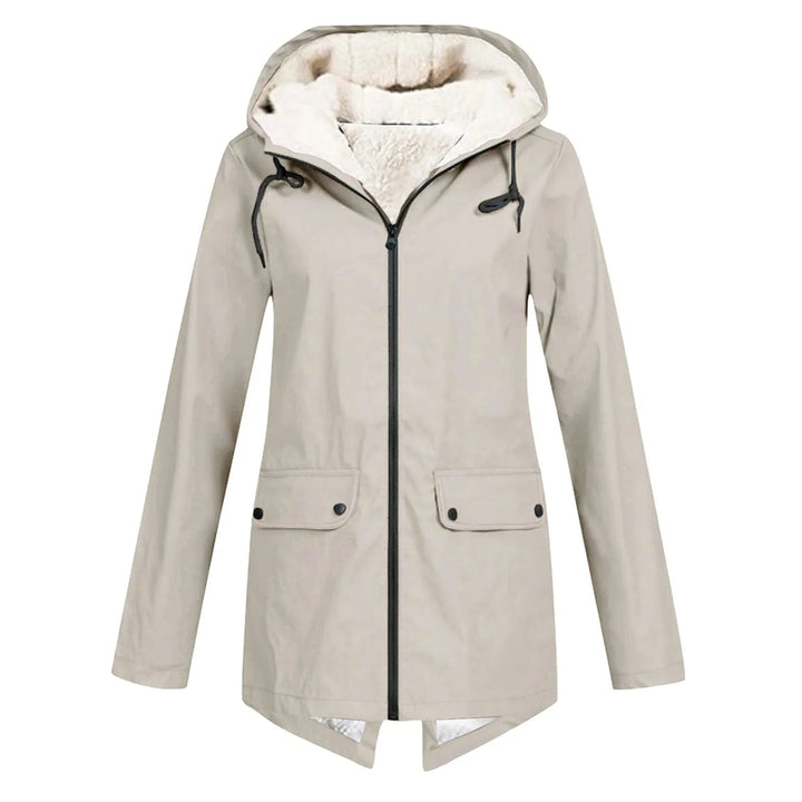 Chaqueta impermeable para mujer con capucha y forro polar