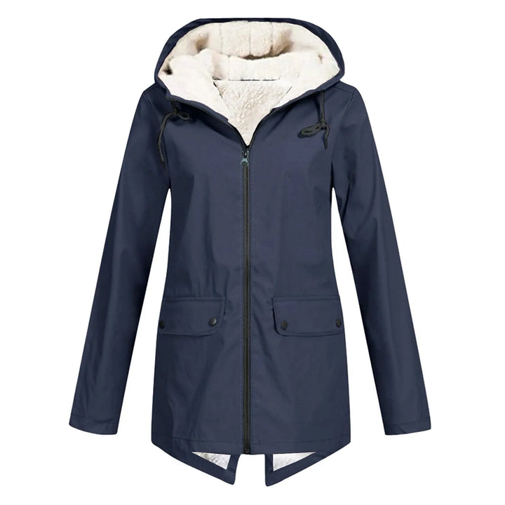 Chaqueta impermeable para mujer con capucha y forro polar