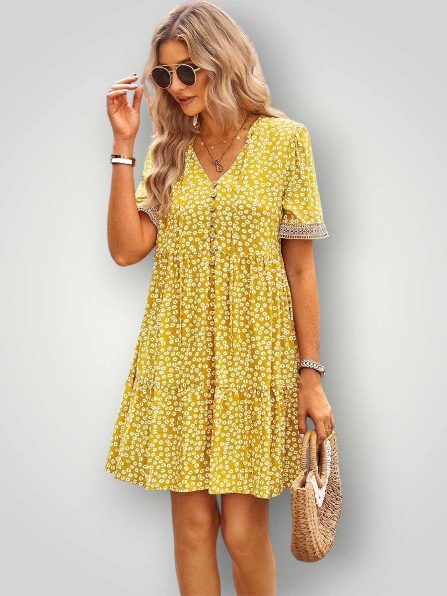 CARLA | BLOMSTRET KJOLE - Nordic Boutique & Co.