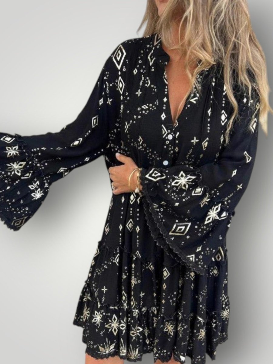 ISLA | GEOMETRISK MIDI - KJOLE - Nordic Boutique & Co.