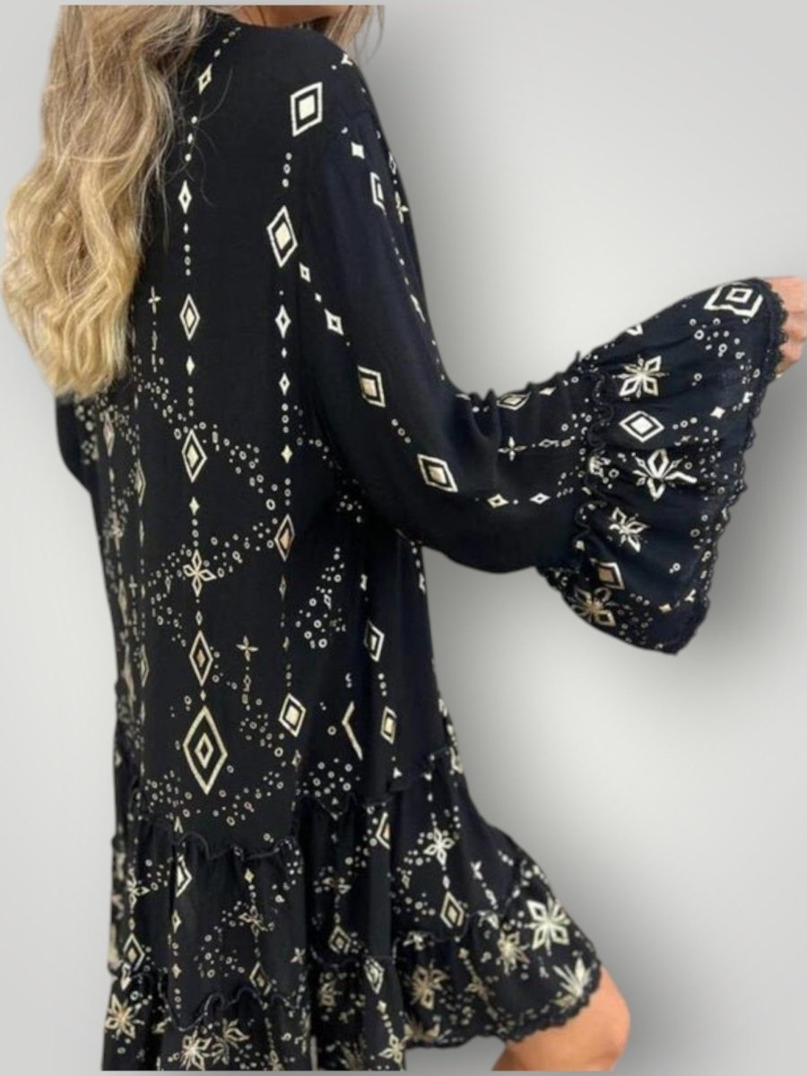 ISLA | GEOMETRISK MIDI - KJOLE - Nordic Boutique & Co.