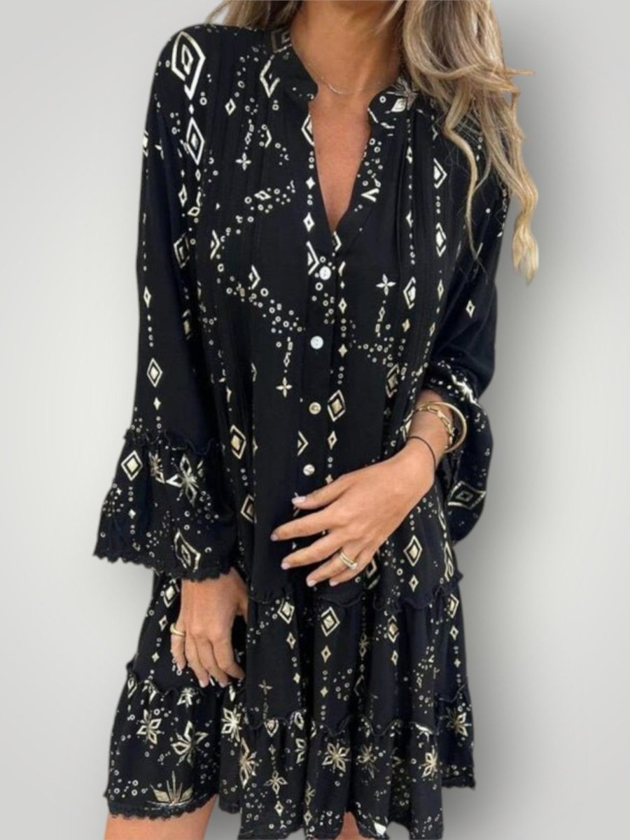 ISLA | GEOMETRISK MIDI - KJOLE - Nordic Boutique & Co.