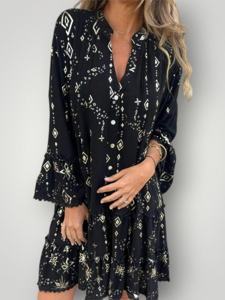 ISLA | GEOMETRISK MIDI - KJOLE - Nordic Boutique & Co.
