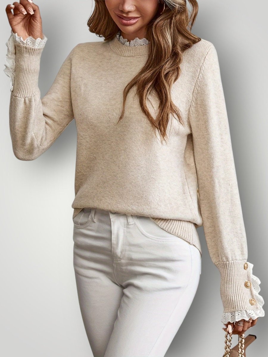 LOVISE | LACE RUFFLE GENSER - Nordic Boutique & Co.
