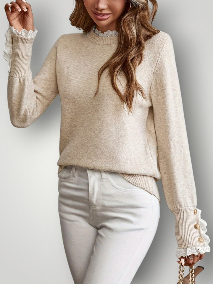 LOVISE | LACE RUFFLE GENSER - Nordic Boutique & Co.