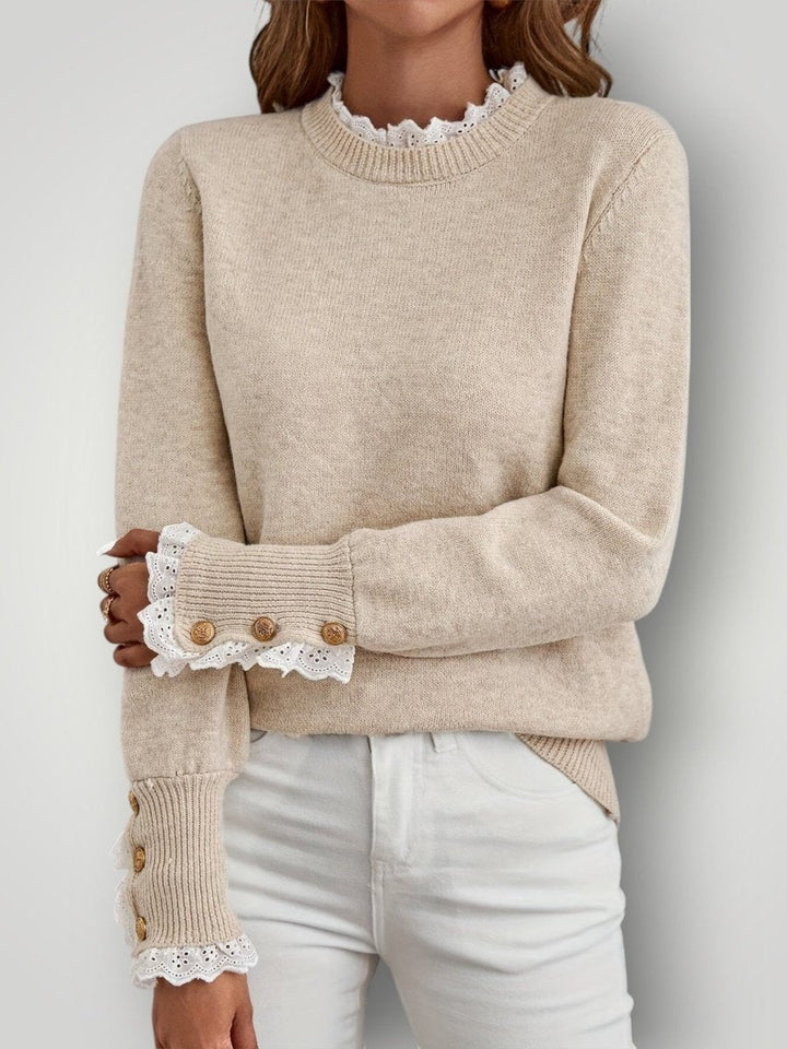 LOVISE | LACE RUFFLE GENSER - Nordic Boutique & Co.
