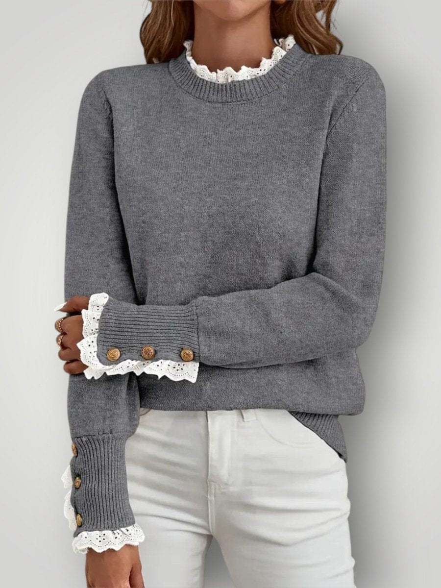 LOVISE | LACE RUFFLE GENSER - Nordic Boutique & Co.