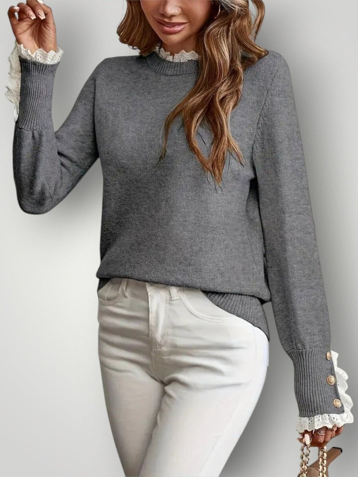 LOVISE | LACE RUFFLE GENSER - Nordic Boutique & Co.