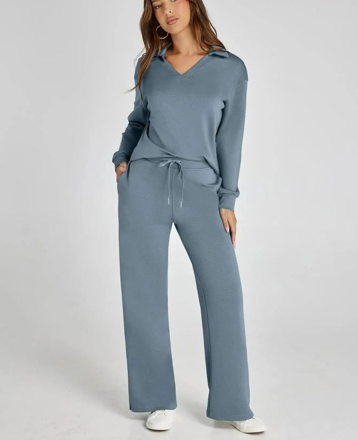 Freja™ | Casual To-delt Sett med Langermet Topp