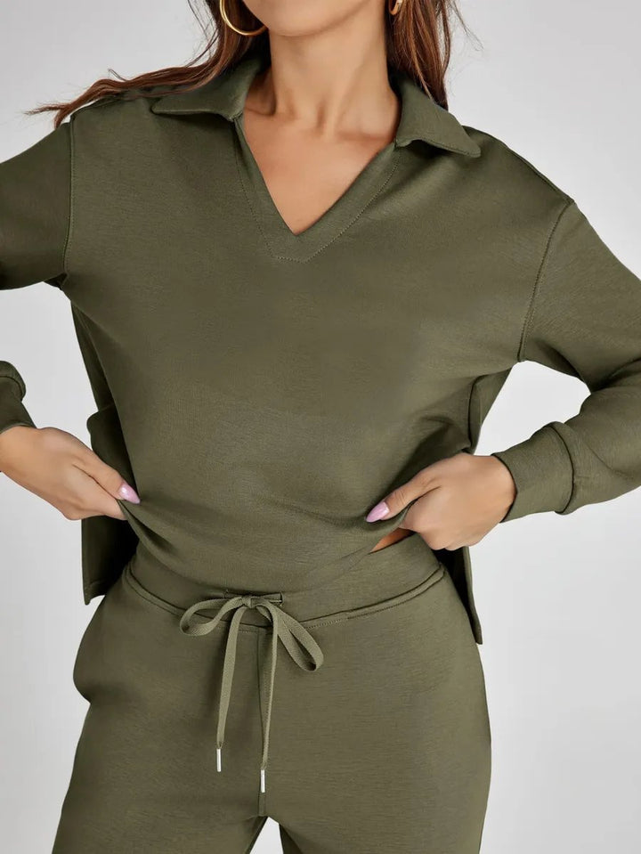 Freja™ | Casual To-delt Sett med Langermet Topp