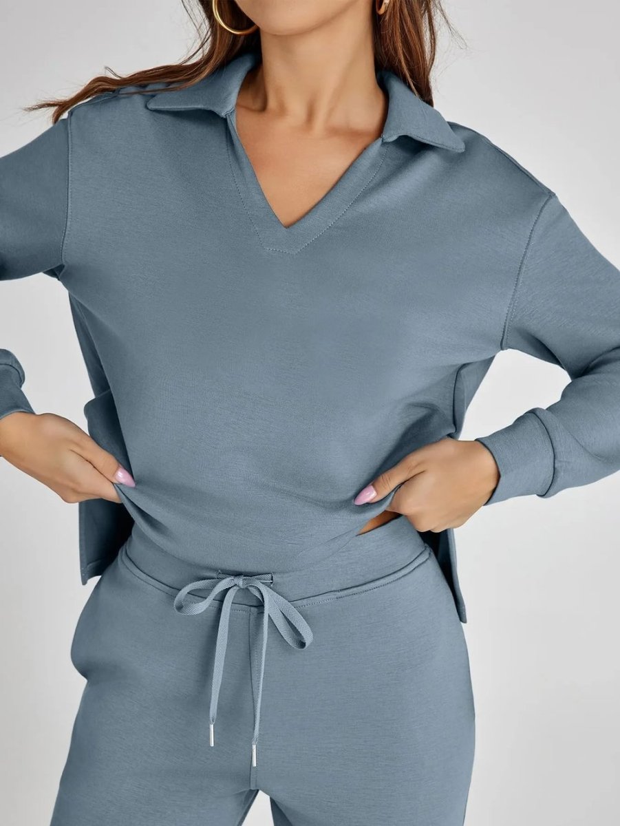 Freja™ | Casual To-delt Sett med Langermet Topp