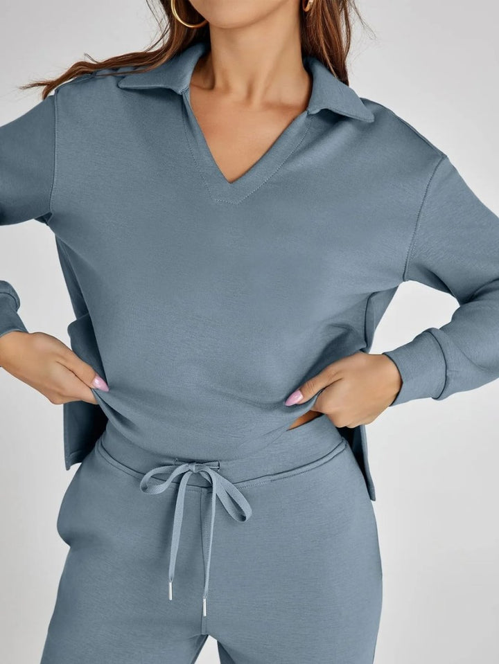 Freja™ | Casual To-delt Sett med Langermet Topp