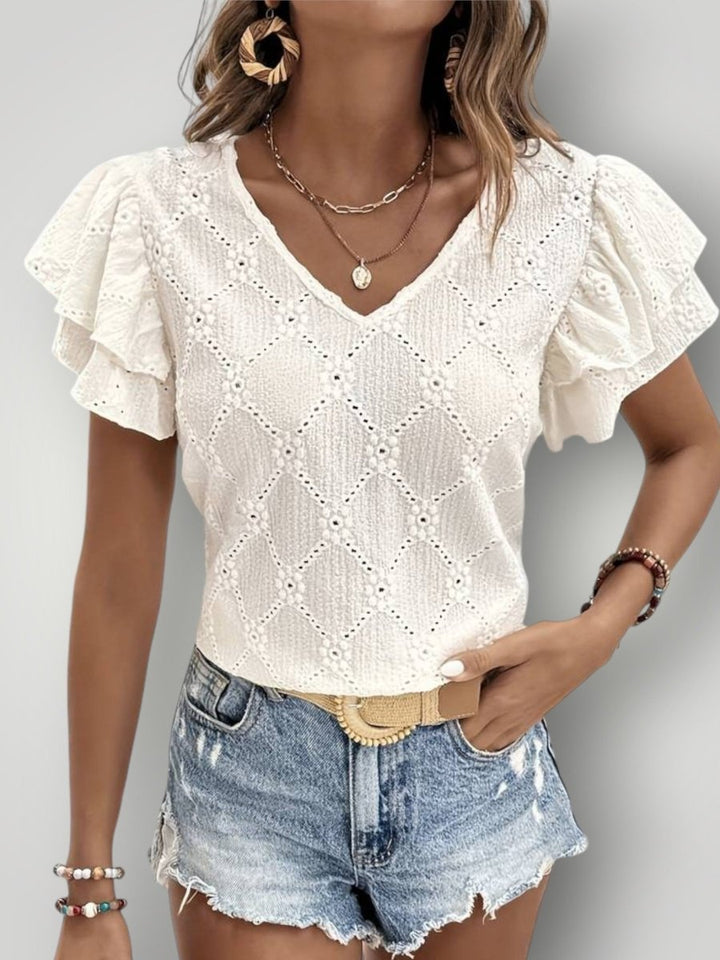 OTELIA | BLUSE MED VOLANGER - Nordic Boutique & Co.