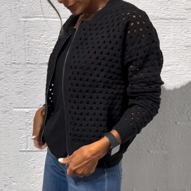 Fenja | Elegant strikkejakke med glidelås